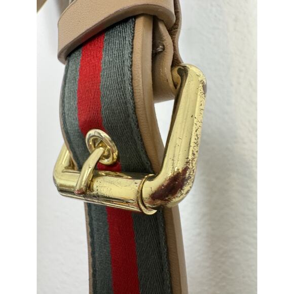 Bandolier Tan Crossbody Bag with Red and Green Strap - Picture 6 of 16